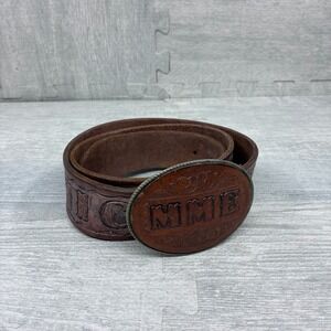 Circle Y Western Leather Belt Mens 38 Carved Leather Detail MICHAEL